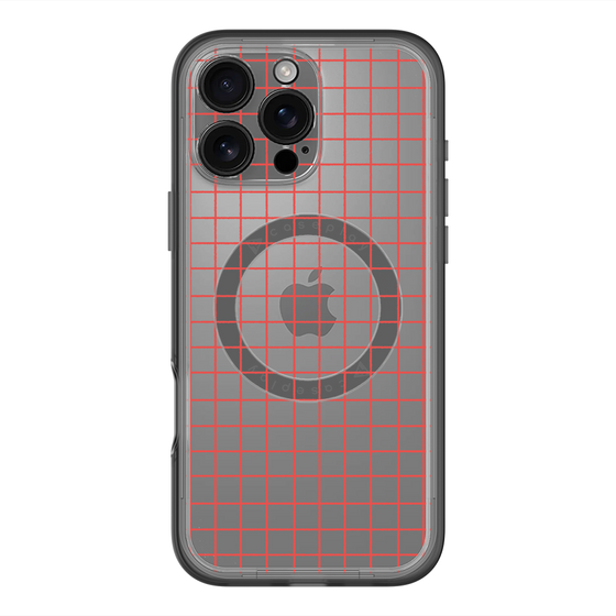 スリムプロテクションプレミアムケース with MagSafe［ オリジナル - 推し色チェック - レッド ］