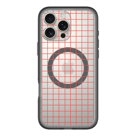 スリムプロテクションプレミアムケース with MagSafe［ オリジナル - 推し色チェック - レッド ］