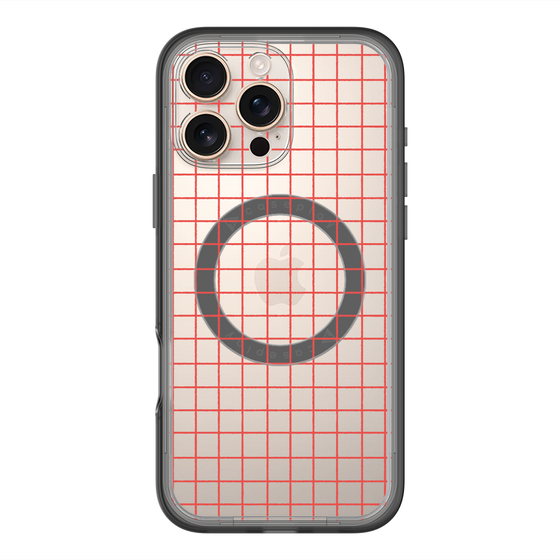 スリムプロテクションプレミアムケース with MagSafe［ オリジナル - 推し色チェック - レッド ］