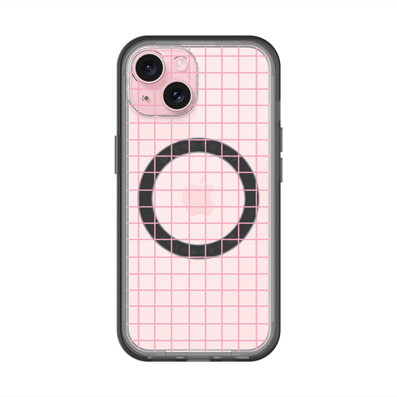 スリムプロテクションプレミアムケース with MagSafe［ オリジナル - 推し色チェック - ピンク ］