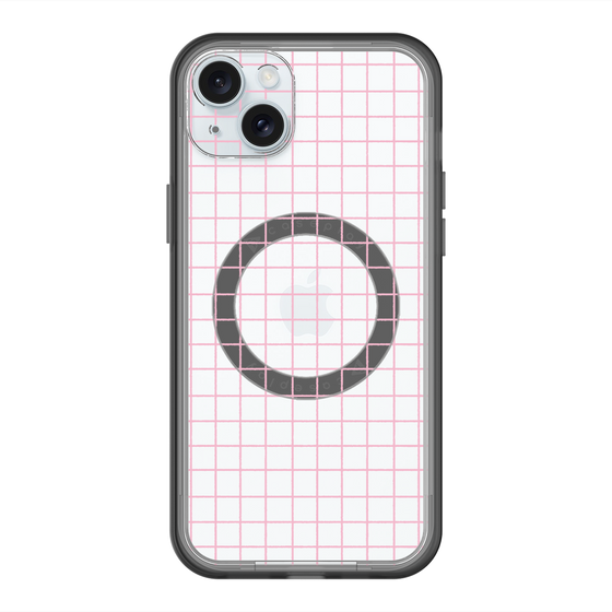 スリムプロテクションプレミアムケース with MagSafe［ オリジナル - 推し色チェック - ピンク ］