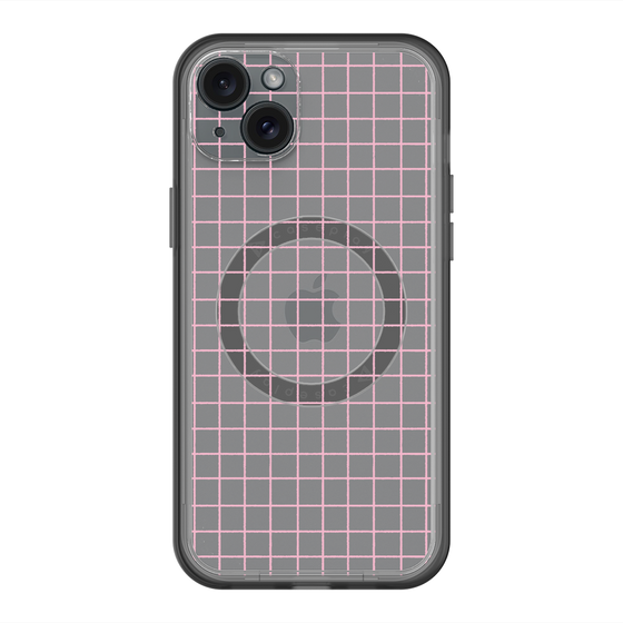 スリムプロテクションプレミアムケース with MagSafe［ オリジナル - 推し色チェック - ピンク ］