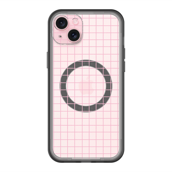スリムプロテクションプレミアムケース with MagSafe［ オリジナル - 推し色チェック - ピンク ］