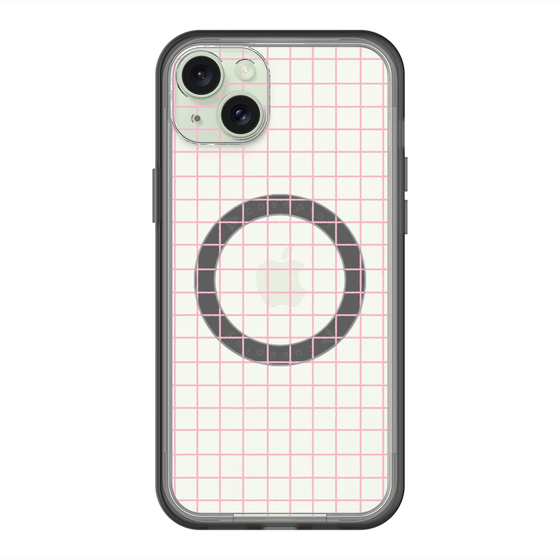 スリムプロテクションプレミアムケース with MagSafe［ オリジナル - 推し色チェック - ピンク ］