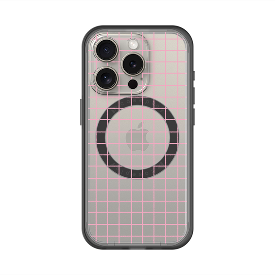 スリムプロテクションプレミアムケース with MagSafe［ オリジナル - 推し色チェック - ピンク ］