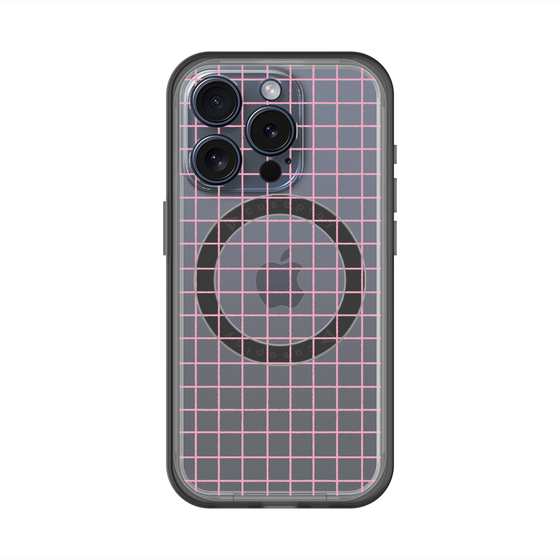 スリムプロテクションプレミアムケース with MagSafe［ オリジナル - 推し色チェック - ピンク ］