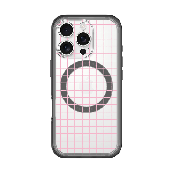 スリムプロテクションプレミアムケース with MagSafe［ オリジナル - 推し色チェック - ピンク ］