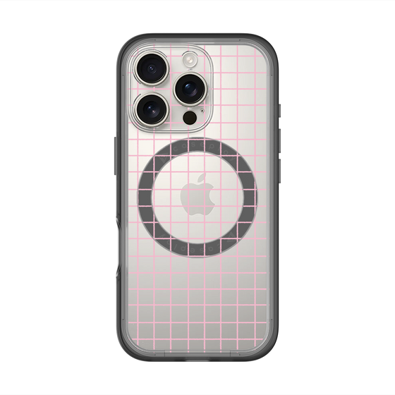 スリムプロテクションプレミアムケース with MagSafe［ オリジナル - 推し色チェック - ピンク ］