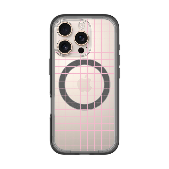 スリムプロテクションプレミアムケース with MagSafe［ オリジナル - 推し色チェック - ピンク ］
