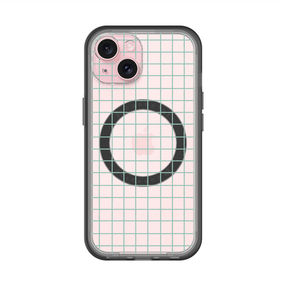 スリムプロテクションプレミアムケース with MagSafe［ オリジナル - 推し色チェック - グリーン ］