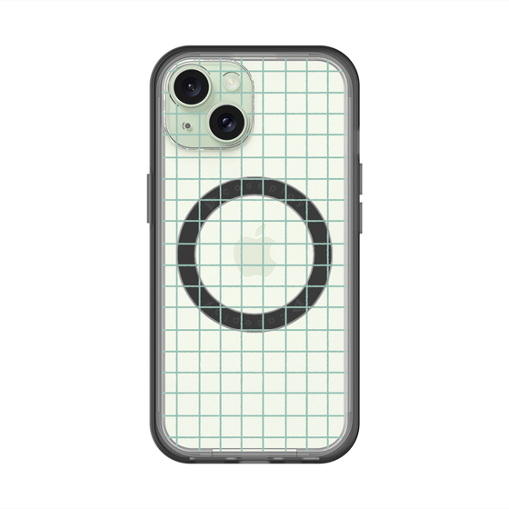 スリムプロテクションプレミアムケース with MagSafe［ オリジナル - 推し色チェック - グリーン ］