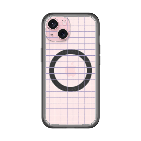 スリムプロテクションプレミアムケース with MagSafe［ オリジナル - 推し色チェック - パープル ］