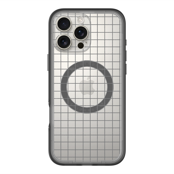 スリムプロテクションプレミアムケース with MagSafe［ オリジナル - 推し色チェック - ブラック ］