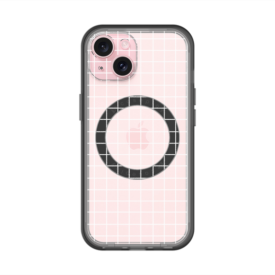 スリムプロテクションプレミアムケース with MagSafe［ オリジナル - 推し色チェック - ホワイト ］