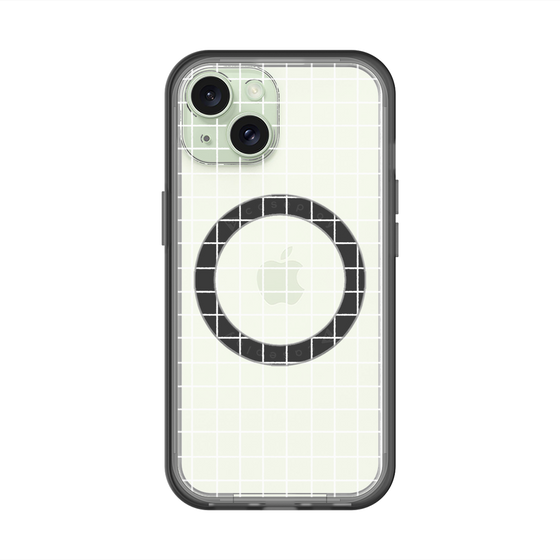 スリムプロテクションプレミアムケース with MagSafe［ オリジナル - 推し色チェック - ホワイト ］