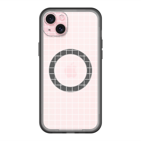 スリムプロテクションプレミアムケース with MagSafe［ オリジナル - 推し色チェック - ホワイト ］