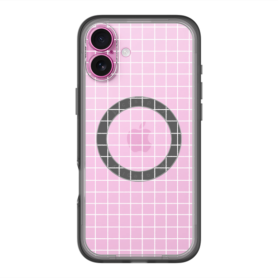 スリムプロテクションプレミアムケース with MagSafe［ オリジナル - 推し色チェック - ホワイト ］