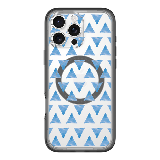 スリムプロテクションプレミアムケース with MagSafe［ オリジナル - 推し色三角 - ブルー ］