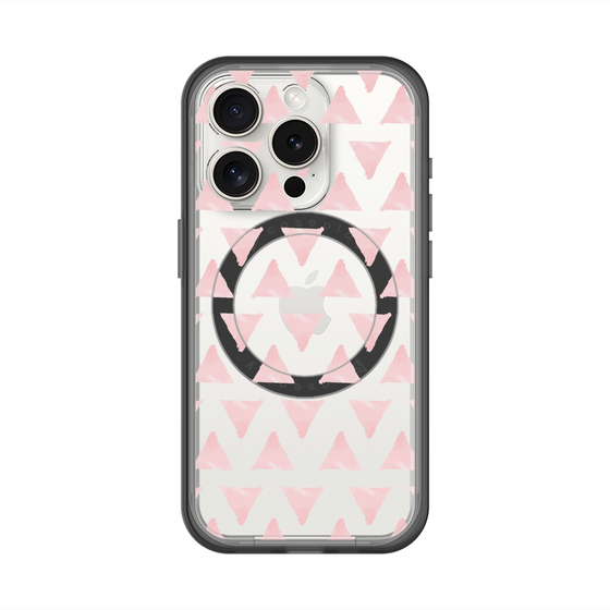 スリムプロテクションプレミアムケース with MagSafe［ オリジナル - 推し色三角 - ピンク ］