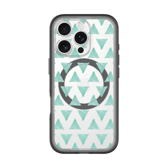 スリムプロテクションプレミアムケース with MagSafe［ オリジナル - 推し色三角 - グリーン ］