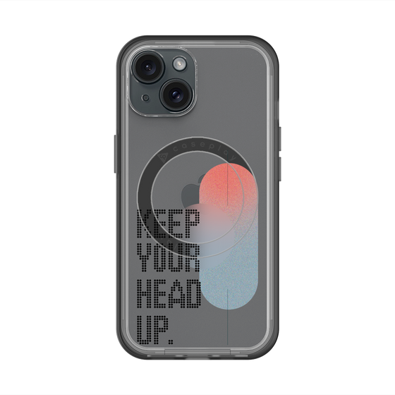 スリムプロテクションプレミアムケース with MagSafe［ オリジナル - ドットオーバーレイ - KEEP YOUR HEAD UP/A ］
