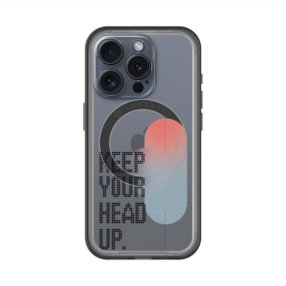 スリムプロテクションプレミアムケース with MagSafe［ オリジナル - ドットオーバーレイ - KEEP YOUR HEAD UP/A ］