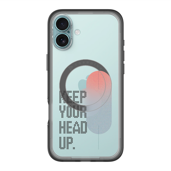 スリムプロテクションプレミアムケース with MagSafe［ オリジナル - ドットオーバーレイ - KEEP YOUR HEAD UP/A ］