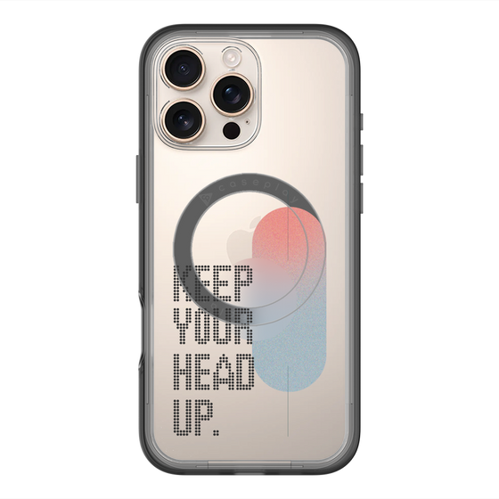 スリムプロテクションプレミアムケース with MagSafe［ オリジナル - ドットオーバーレイ - KEEP YOUR HEAD UP/A ］