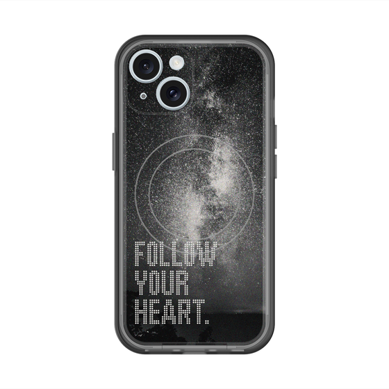 スリムプロテクションプレミアムケース with MagSafe［ オリジナル - ドットオーバーレイ - FOLLOW YOUR HEART/C ］