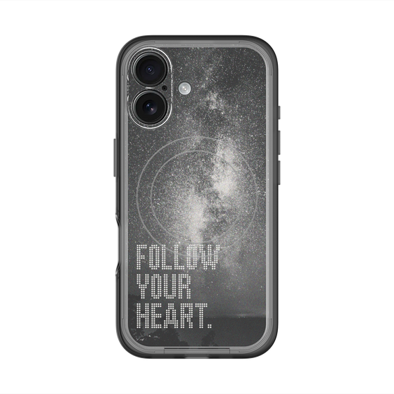 スリムプロテクションプレミアムケース with MagSafe［ オリジナル - ドットオーバーレイ - FOLLOW YOUR HEART/C ］