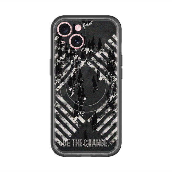 スリムプロテクションプレミアムケース with MagSafe［ オリジナル - ドットオーバーレイ - BE THE CHANGE/B ］