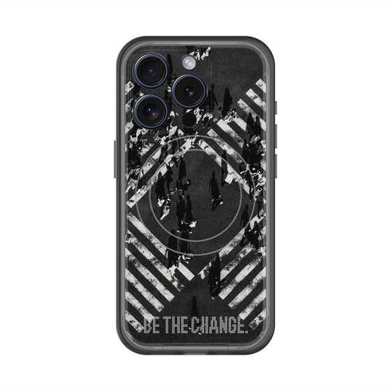 スリムプロテクションプレミアムケース with MagSafe［ オリジナル - ドットオーバーレイ - BE THE CHANGE/B ］