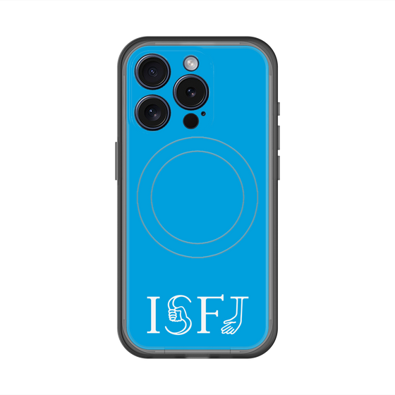 スリムプロテクションプレミアムケース with MagSafe［ オリジナル - ISFJ 擁護者 - アルファベット - ブルー ］