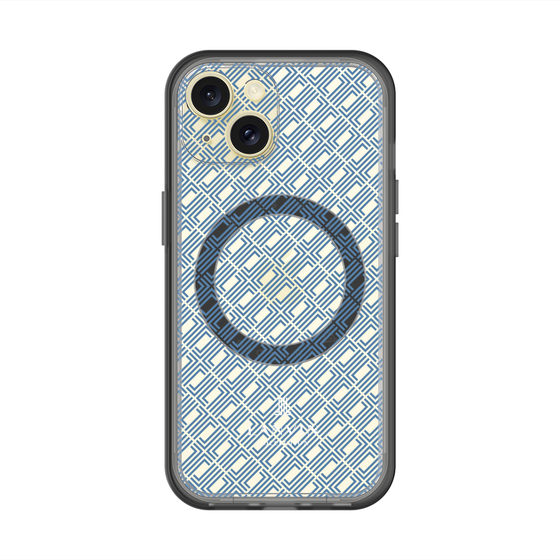スリムプロテクションプレミアムケース with MagSafe［ LANVIN COLLECTION - ロゴパターン - ブルー ］