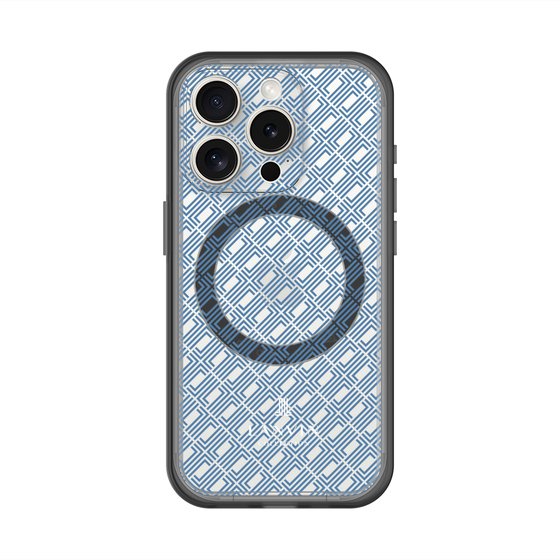 スリムプロテクションプレミアムケース with MagSafe［ LANVIN COLLECTION - ロゴパターン - ブルー ］