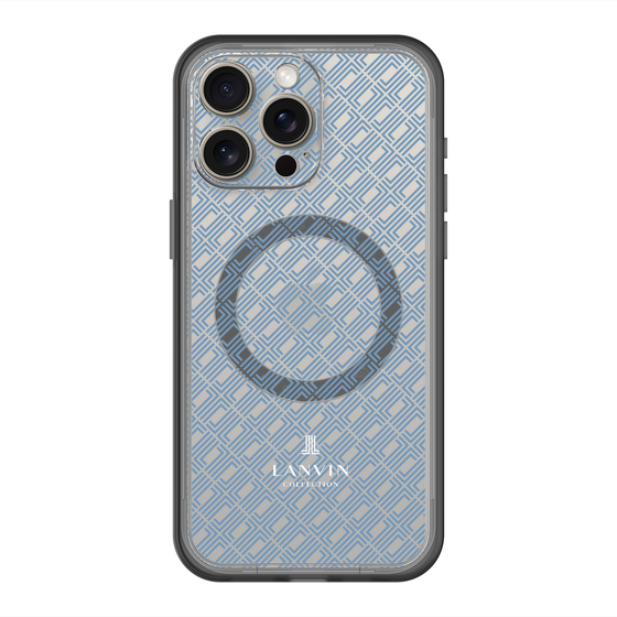 スリムプロテクションプレミアムケース with MagSafe［ LANVIN COLLECTION - ロゴパターン - ブルー ］
