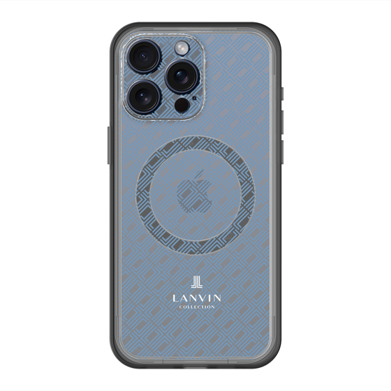 スリムプロテクションプレミアムケース with MagSafe［ LANVIN COLLECTION - ロゴパターン - ブルー ］