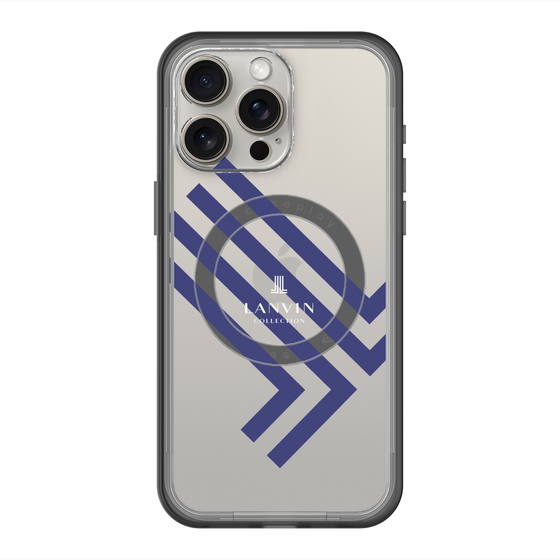 スリムプロテクションプレミアムケース with MagSafe［ LANVIN COLLECTION - ロゴ - ネイビー ］
