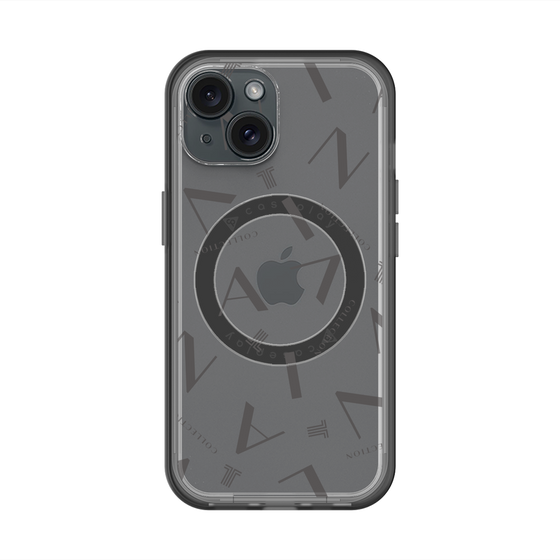 スリムプロテクションプレミアムケース with MagSafe［ LANVIN COLLECTION - タイポグラフィ - グレー ］