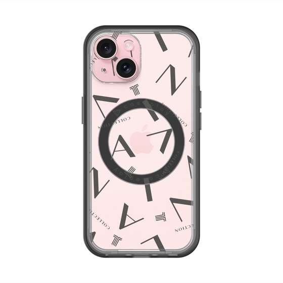 スリムプロテクションプレミアムケース with MagSafe［ LANVIN COLLECTION - タイポグラフィ - グレー ］