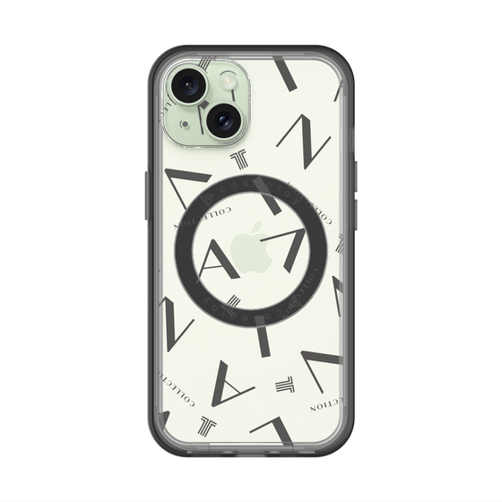 スリムプロテクションプレミアムケース with MagSafe［ LANVIN COLLECTION - タイポグラフィ - グレー ］