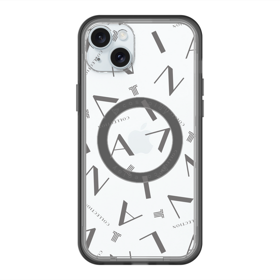スリムプロテクションプレミアムケース with MagSafe［ LANVIN COLLECTION - タイポグラフィ - グレー ］