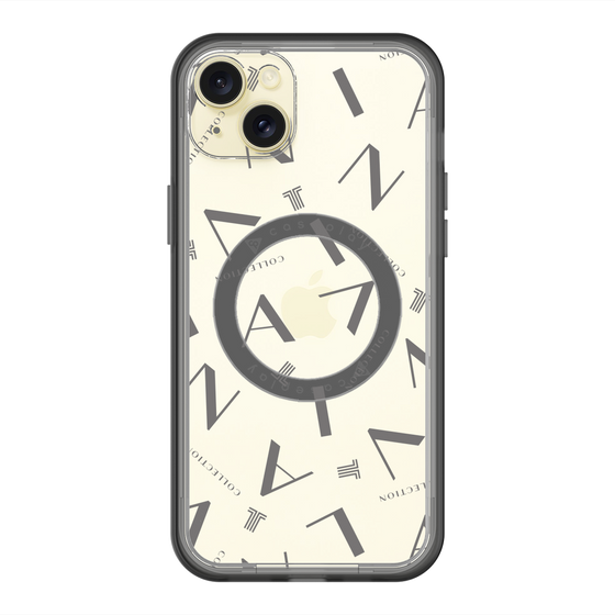 スリムプロテクションプレミアムケース with MagSafe［ LANVIN COLLECTION - タイポグラフィ - グレー ］