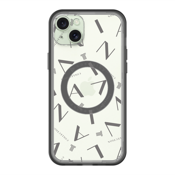 スリムプロテクションプレミアムケース with MagSafe［ LANVIN COLLECTION - タイポグラフィ - グレー ］