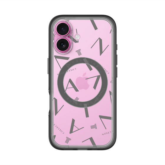 スリムプロテクションプレミアムケース with MagSafe［ LANVIN COLLECTION - タイポグラフィ - グレー ］