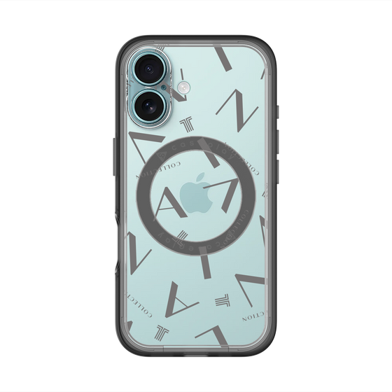 スリムプロテクションプレミアムケース with MagSafe［ LANVIN COLLECTION - タイポグラフィ - グレー ］