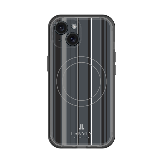 スリムプロテクションプレミアムケース with MagSafe［ LANVIN COLLECTION - ストライプ - グレー ］