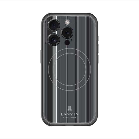 スリムプロテクションプレミアムケース with MagSafe［ LANVIN COLLECTION - ストライプ - グレー ］