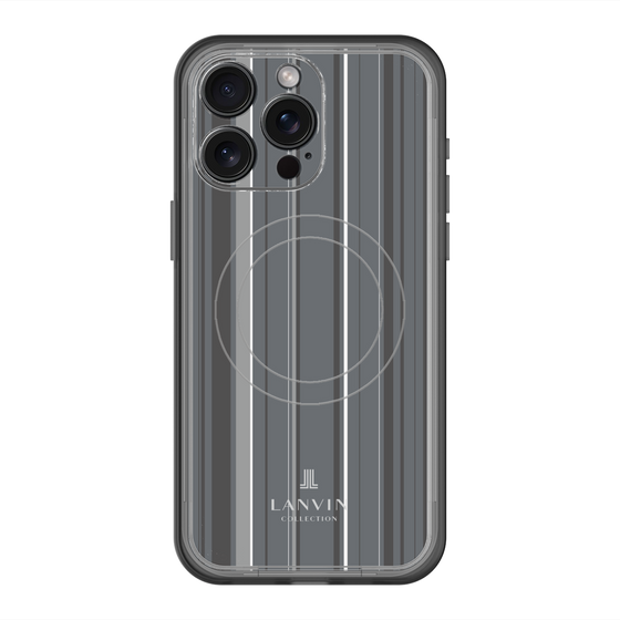 スリムプロテクションプレミアムケース with MagSafe［ LANVIN COLLECTION - ストライプ - グレー ］