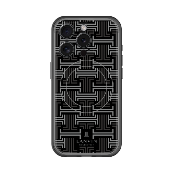 スリムプロテクションプレミアムケース with MagSafe［ LANVIN COLLECTION - モノグラム - 黒 ］